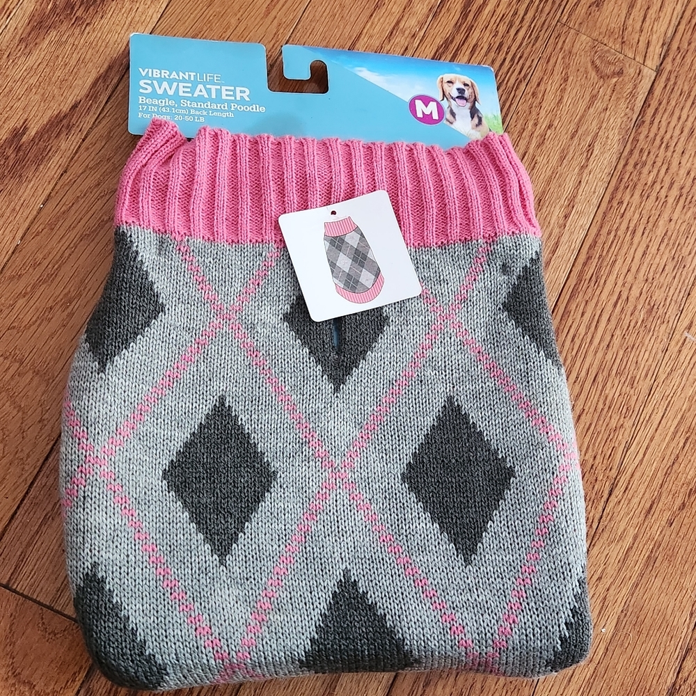 Argyle dog sweater NWT